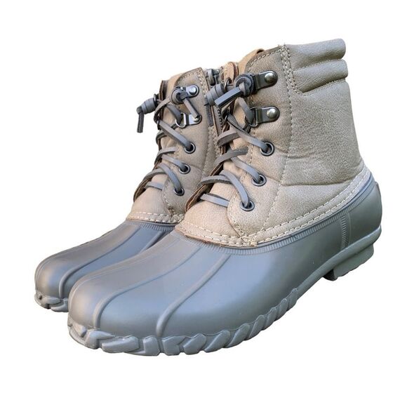 NAUTICA Sea Ripple Snow Duck Boots Grey Neutral Slip on Insulated Women’s size 7 - Picture 4 of 10